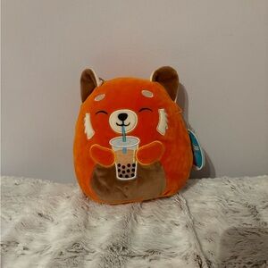Red Panda with Boba Squishmallow